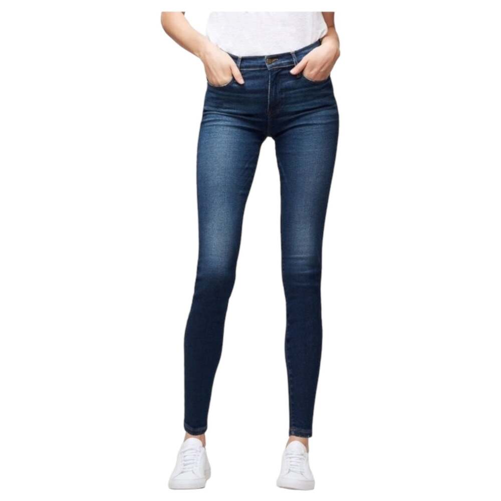 Frame Le High Clipper Street Skinny Jean in Medium Wash-size 28